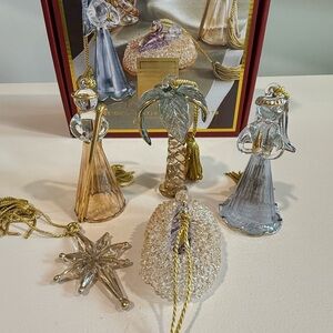 Baby Jesus Elegant Glass Ornament Set with Gold Accents - Lennox
